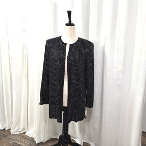 NWT Adrianna Papell Evening Silk Womens Beaded Black Jacket Size‎ S Handmade